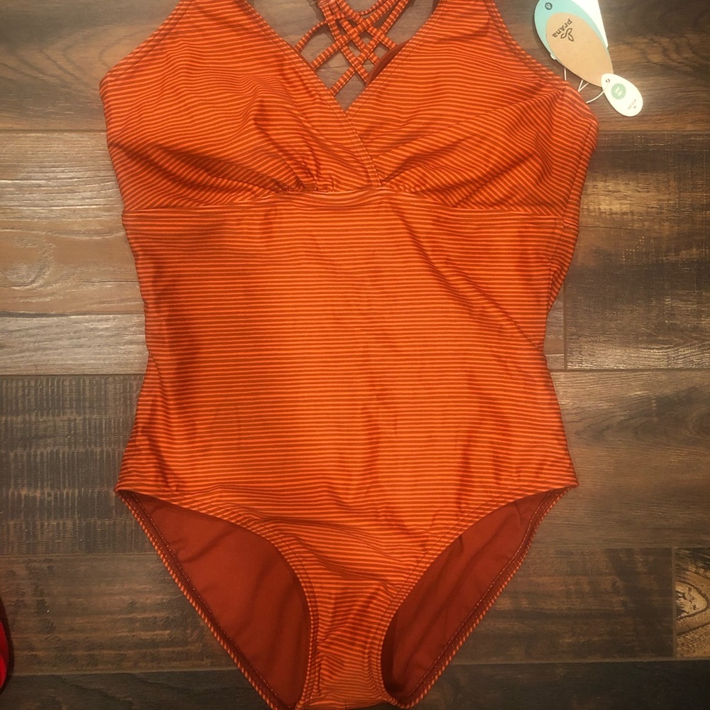 PrAna Swimsuit One Piece 36D Striped NWT